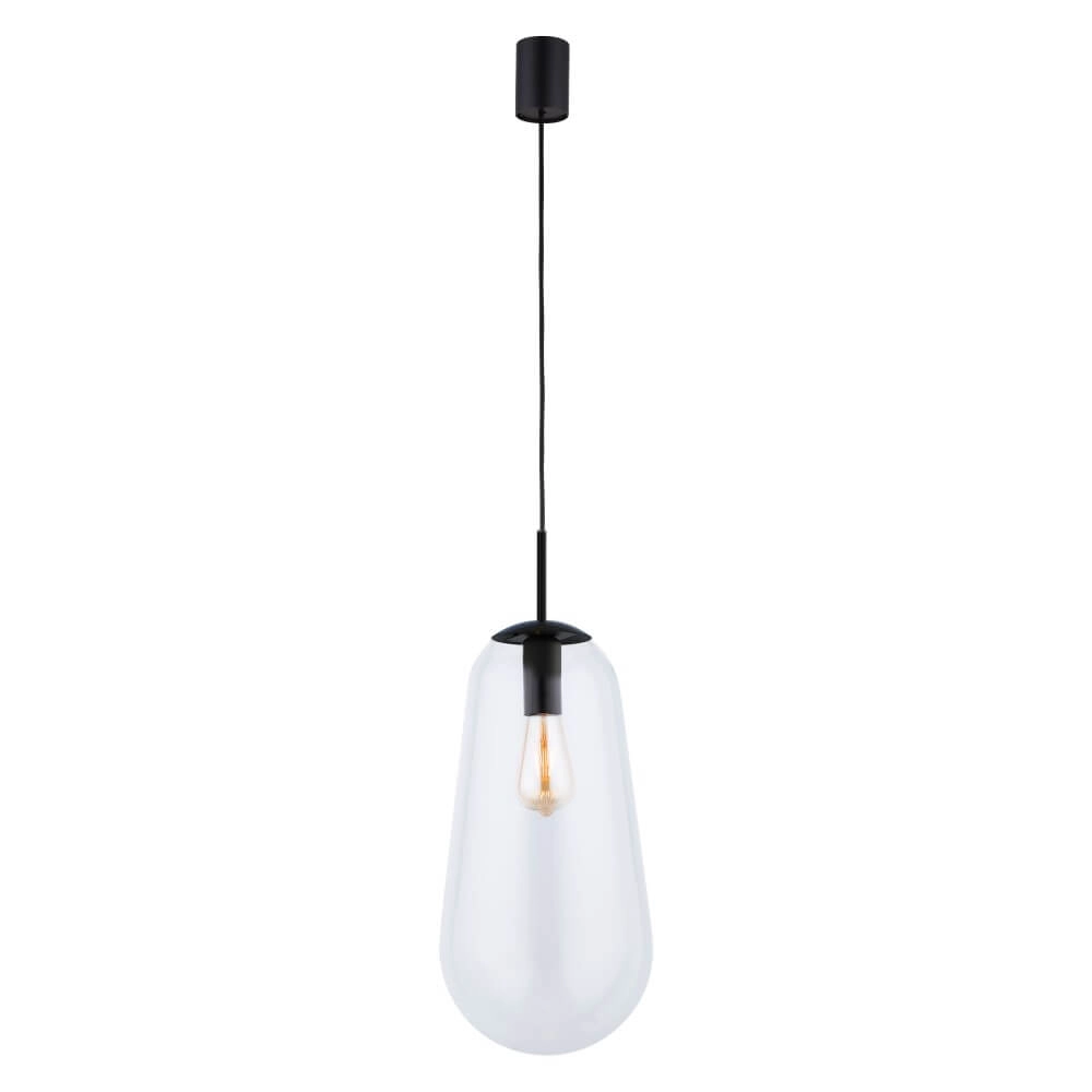Ø 22cm hanglamp Pear Large zwart met helder glas Lyora 5903139779791
