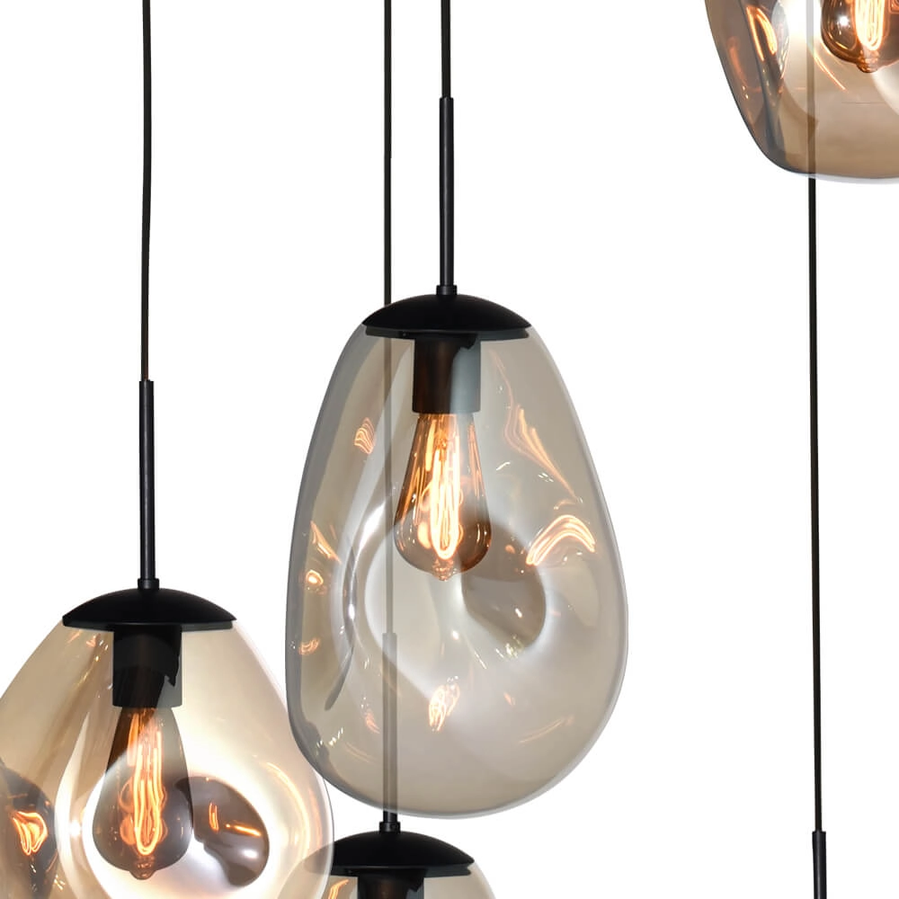 Vide hanglamp Lava 5x goud glas Masterlight 8718121286532