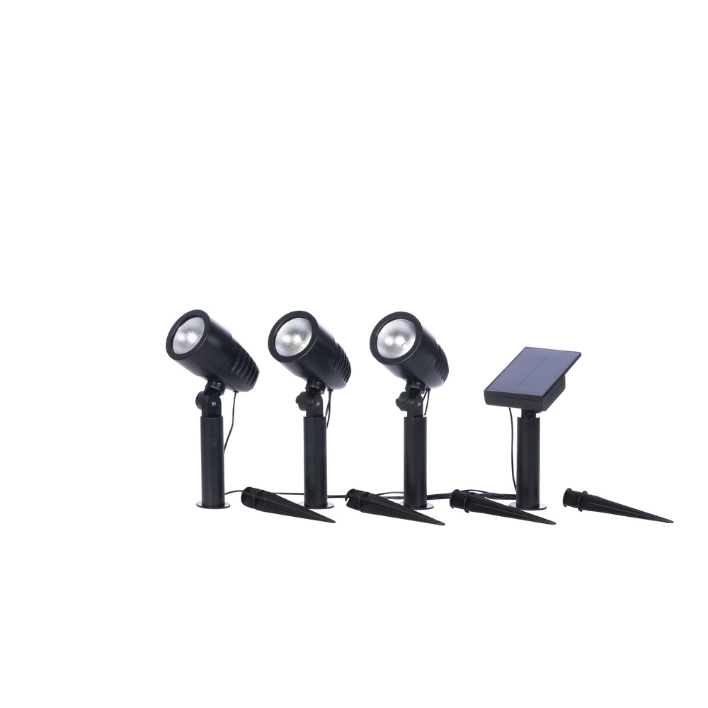 Set van 3 solar prikspots Dallas zwart