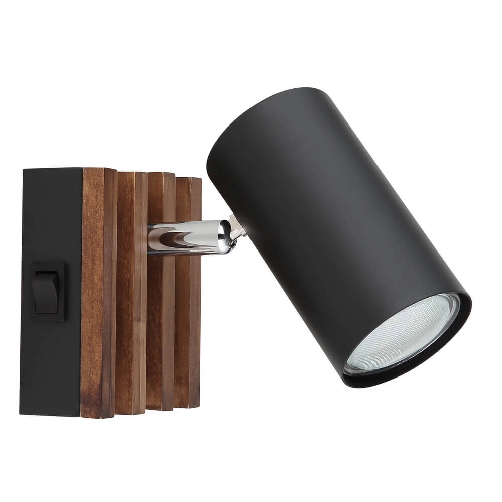 Plafondlamp Kayden enkel zwart met hout Globo 9007371525447