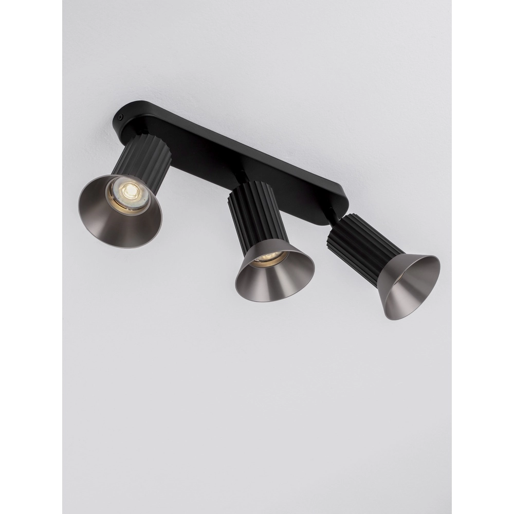 Plafondlamp Luvia 3-lichts zwart met brons Lyora 5212017475541