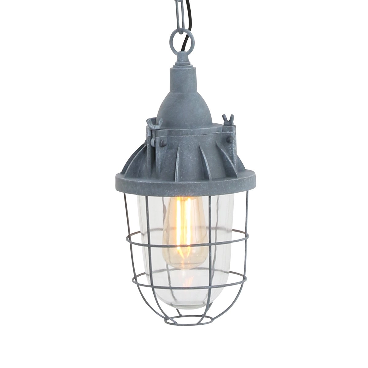 Landelijke hanglamp Mistral 17cm vintage grijs