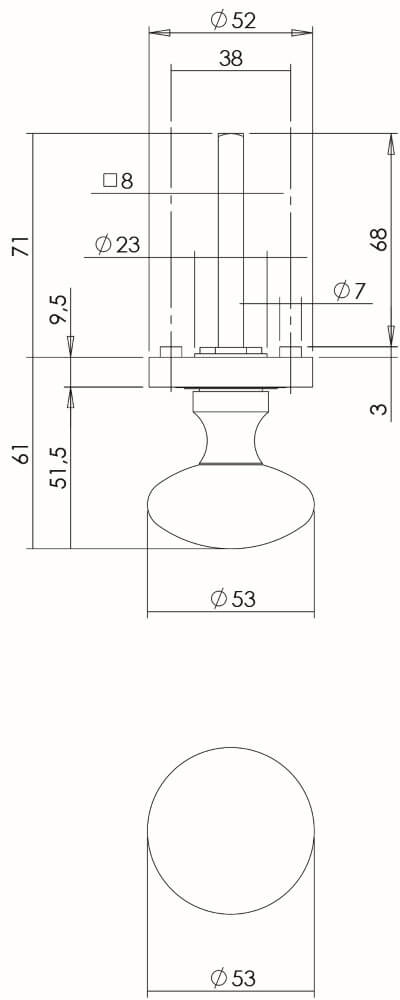 Landelijke deurknop Tondo oud grijs Ø 5,5cm Intersteel 8714186368893