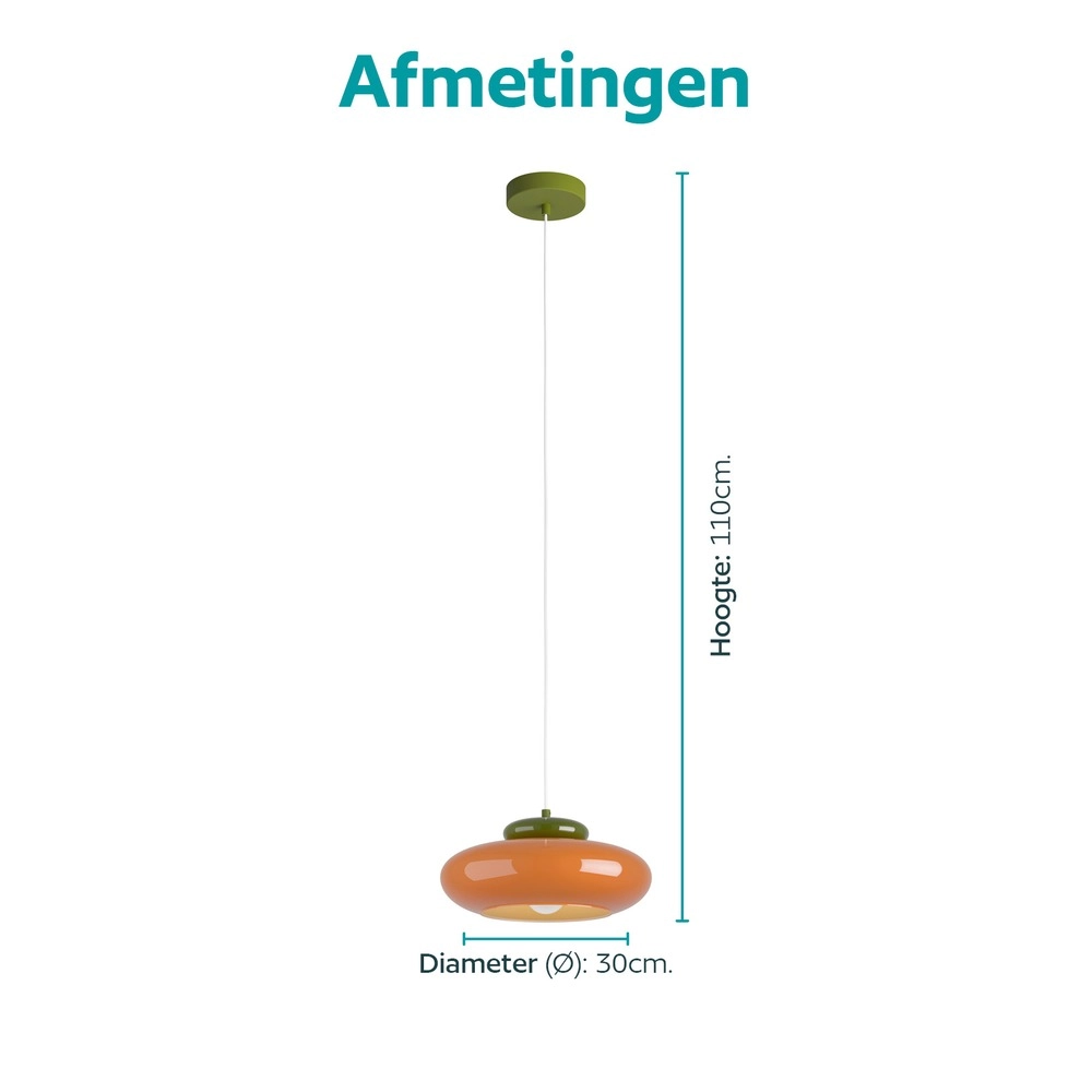 Design hanglamp Berardelli oranje met groen Ø 32cm Eglo 9008606405008