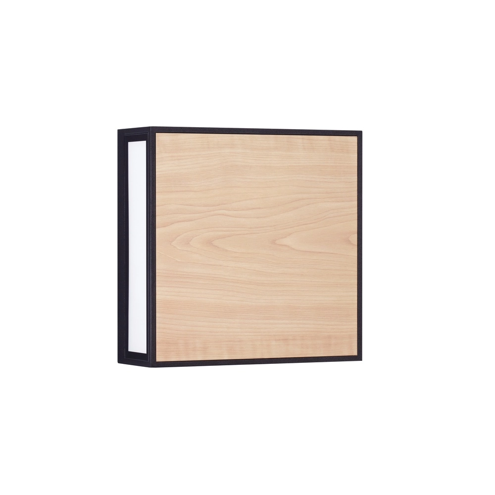 Vierkante wandlamp Astral antraciet met hout Lyora 5212017449924