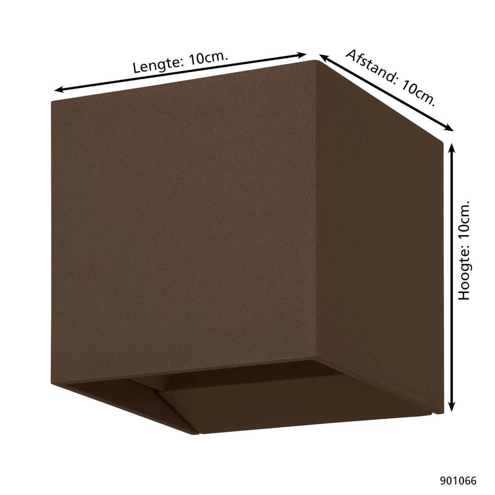 Wandspot Calpino 3 roestbruin 10x10x10cm Eglo 9008606297689