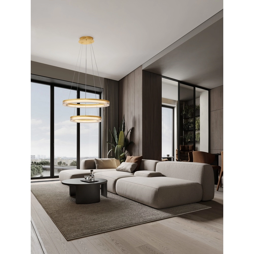 Gouden hanglamp Luana 2-lichts Lyora 5212017479686