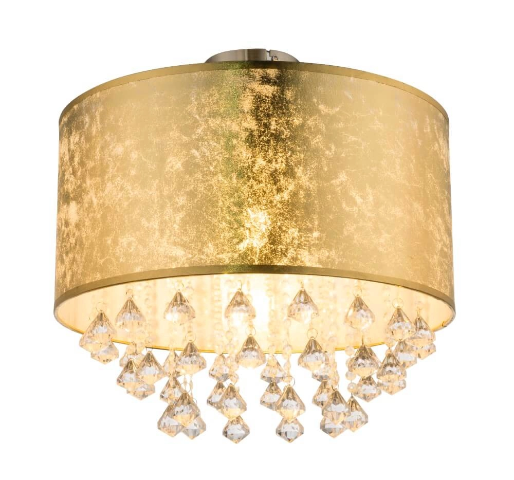 Gouden plafonnière Ø 40cm Amy met kristal