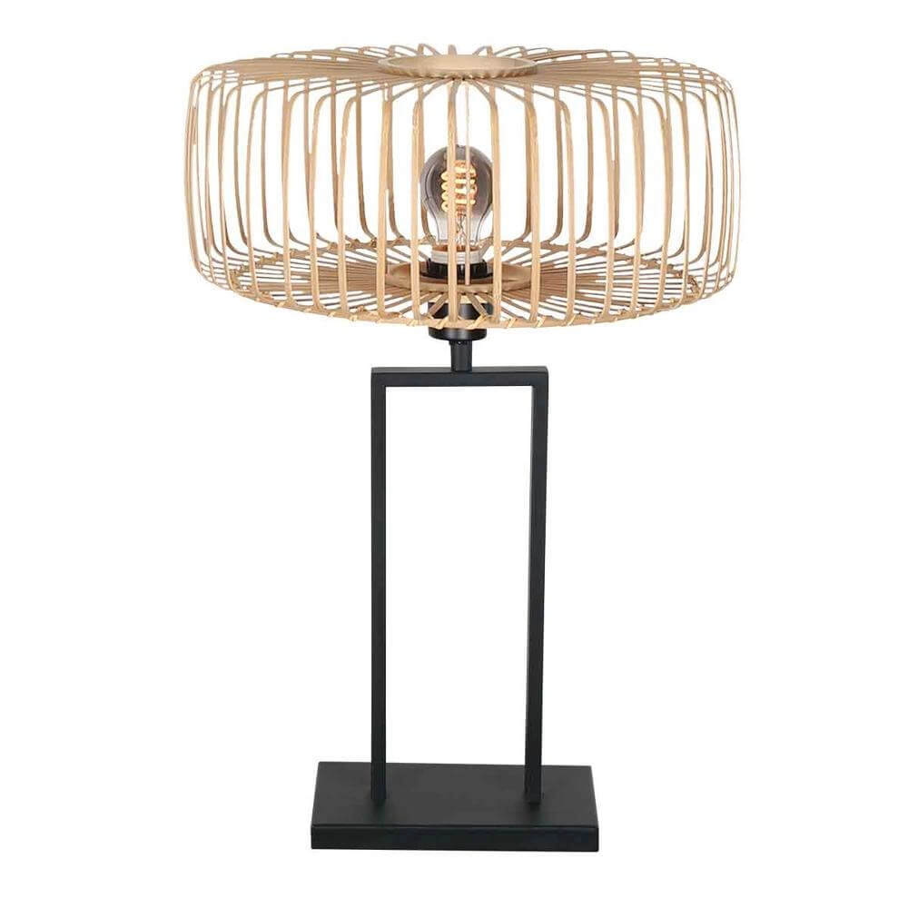 Tafellamp Stang zwart met bamboe Ø 40cm Steinhauer 8712746176902