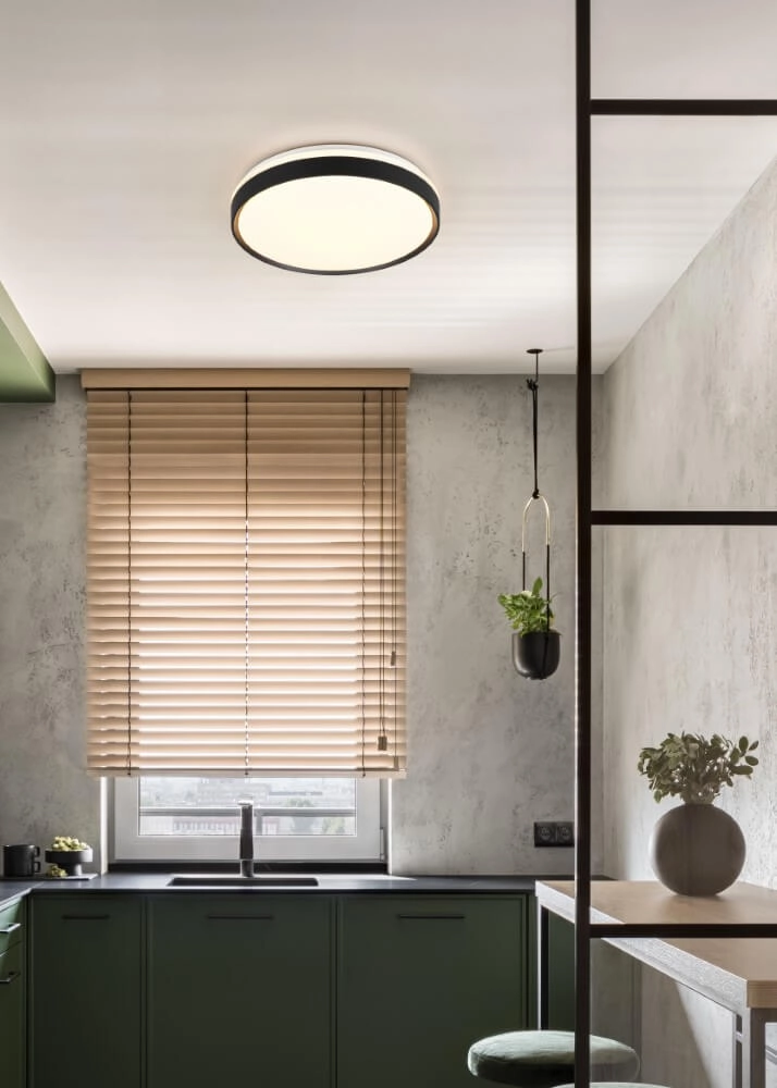 Zwarte plafonnière Spacy met afstandsbediening Trio 4017807612943