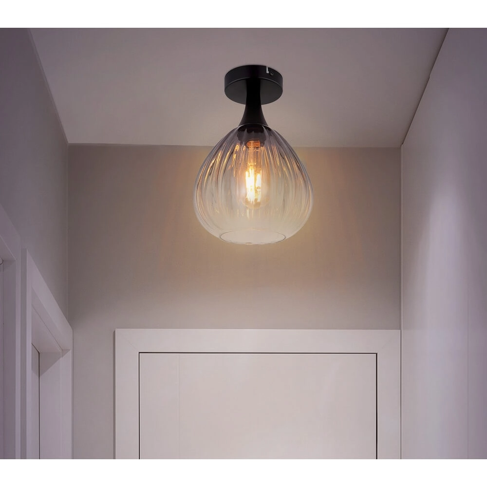 Zwarte plafondlamp Olsen Ø 20cm Globo 9007371450800