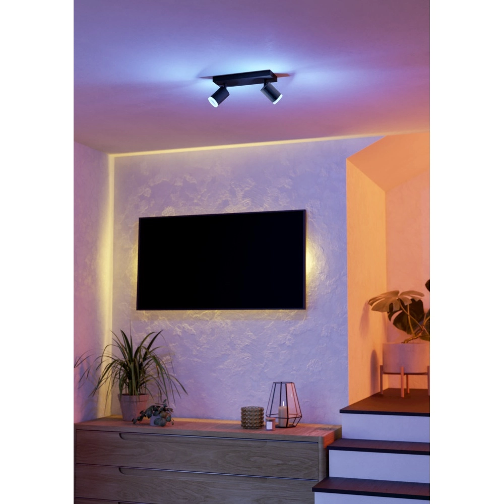 Smart opbouwspot Melitello-Z zwart 2-lichts Eglo 9008606358120