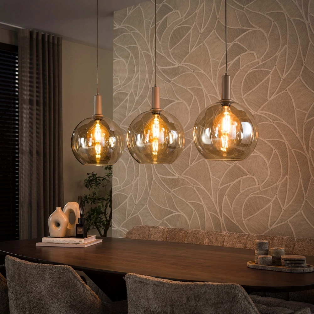 Design hanglamp Sfera 3-lichts zand bruin