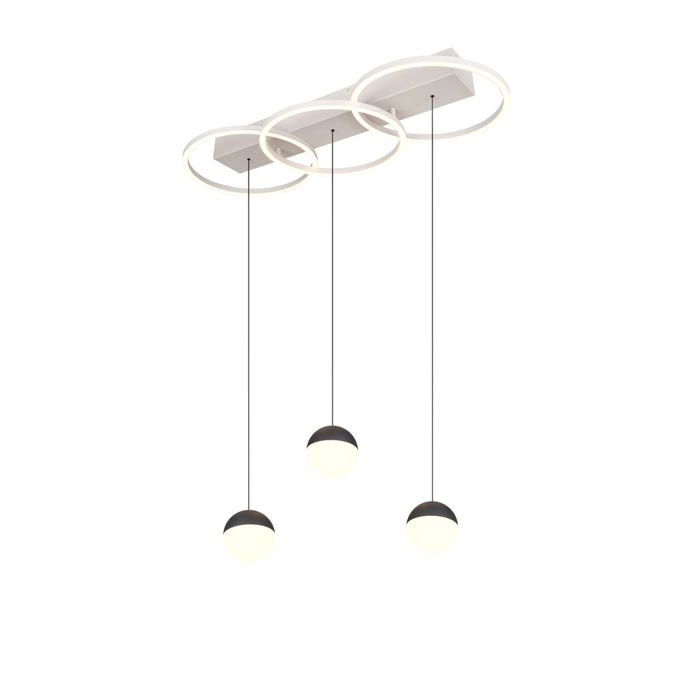 Grijze hanglamp Larino design langwerpig