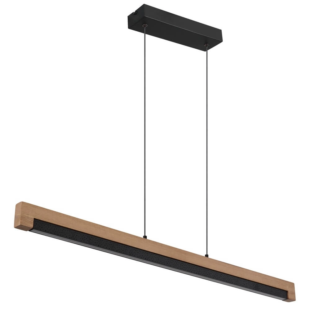 Design hanglamp Starla zwart met hout 85cm Globo 9007371456291