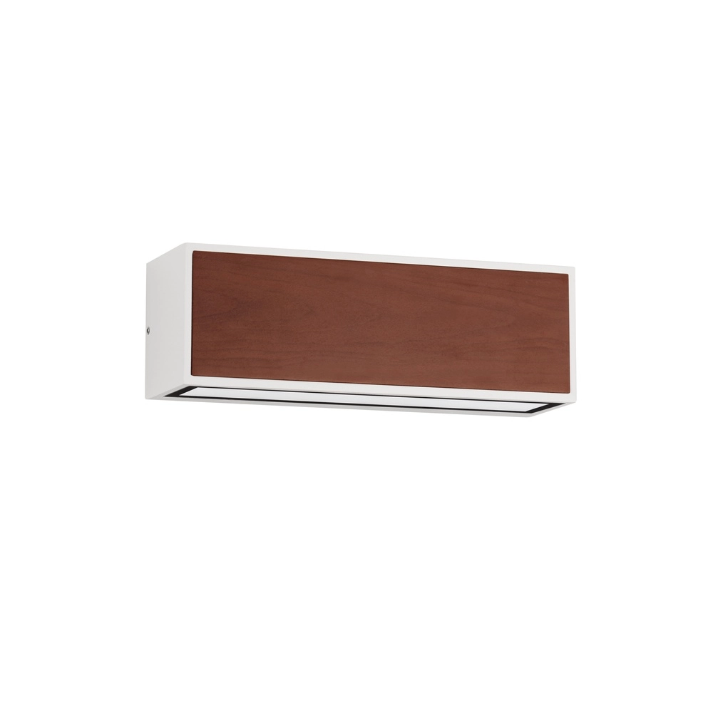 Solar wandlamp Brown wit met hout Lyora 5212017449467