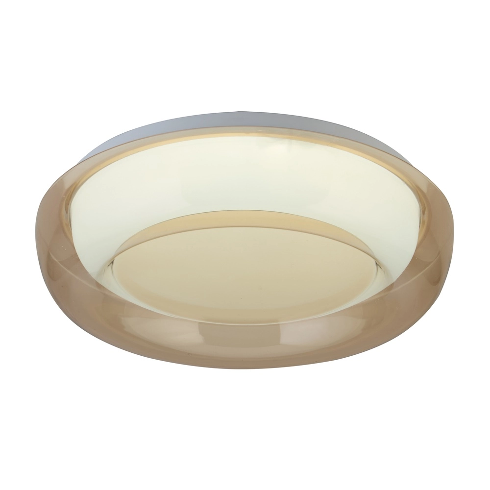 Plafonniere design Jude wit met amber glas Ø 30cm