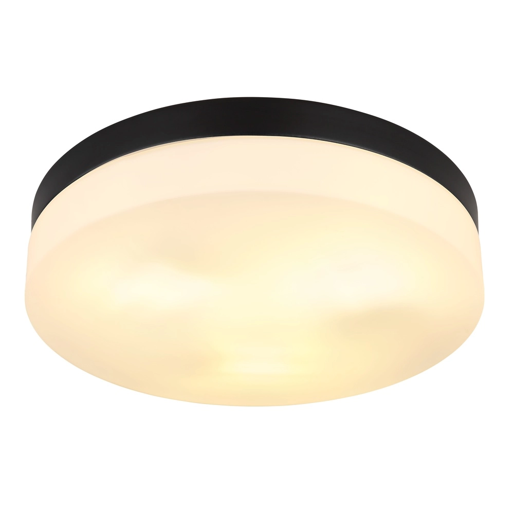 Design plafonniere Vranos zwart voor buiten Ø 30cm