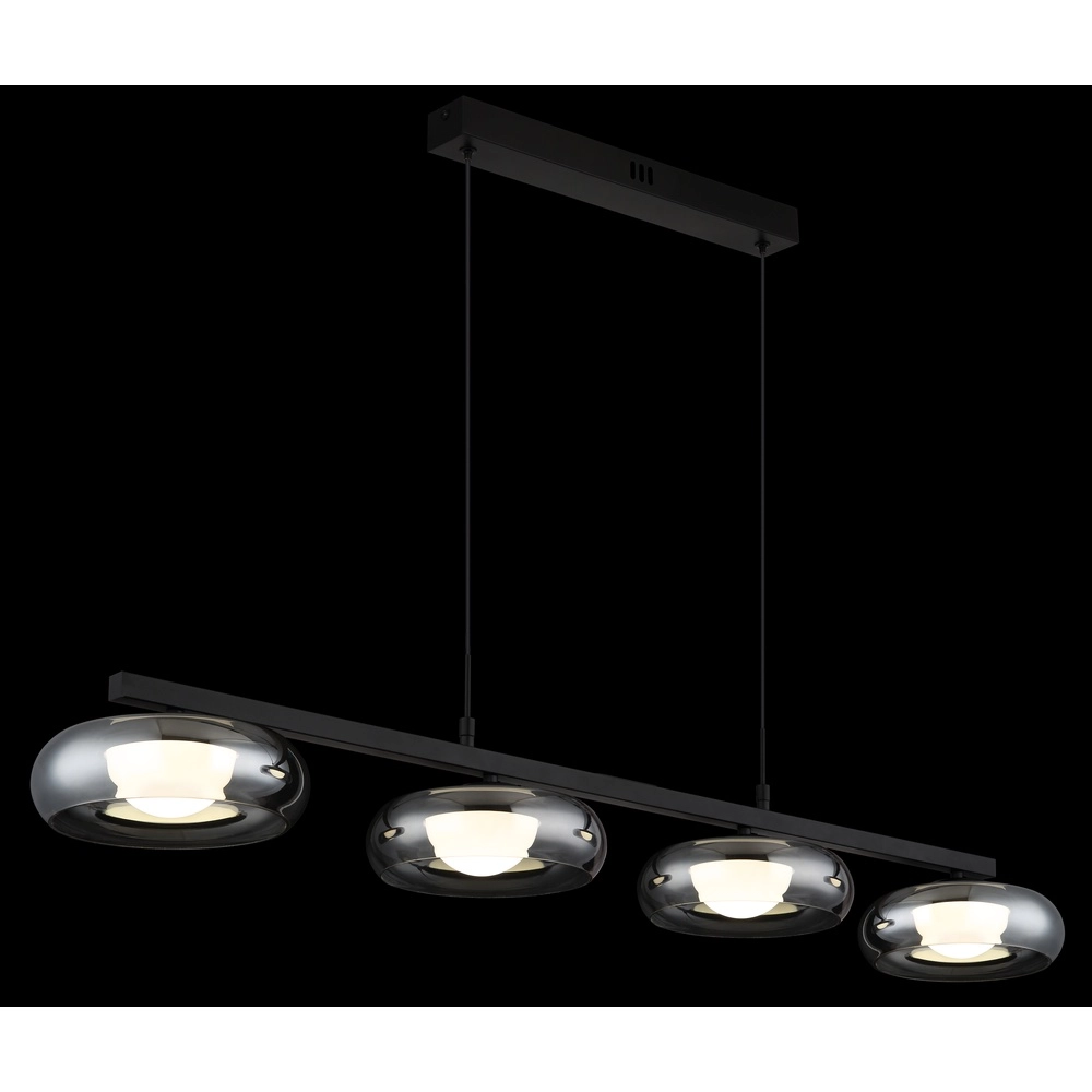 Design hanglamp Carlene 4-lichts zwart Globo 9007371569182