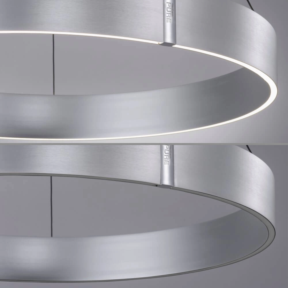 Ronde hanglamp Pure E-Clipse aluminium Ø 70cm Paul Neuhaus 4012248372364