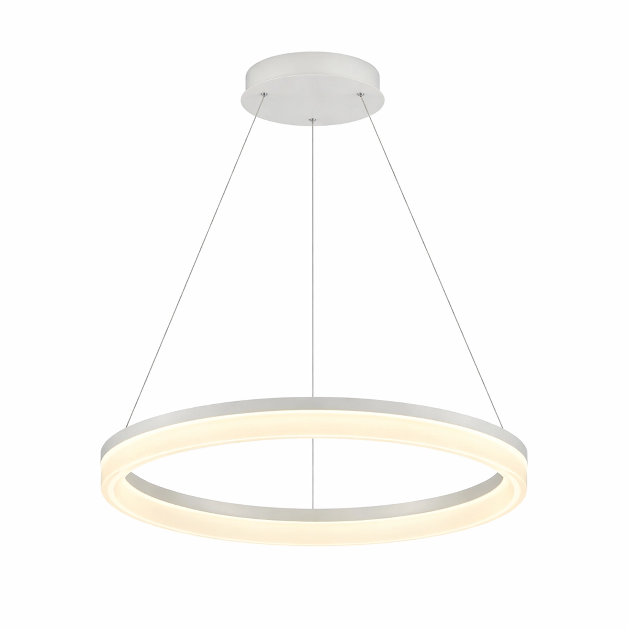 Strakke hanglamp Ara Ø 60cm wit
