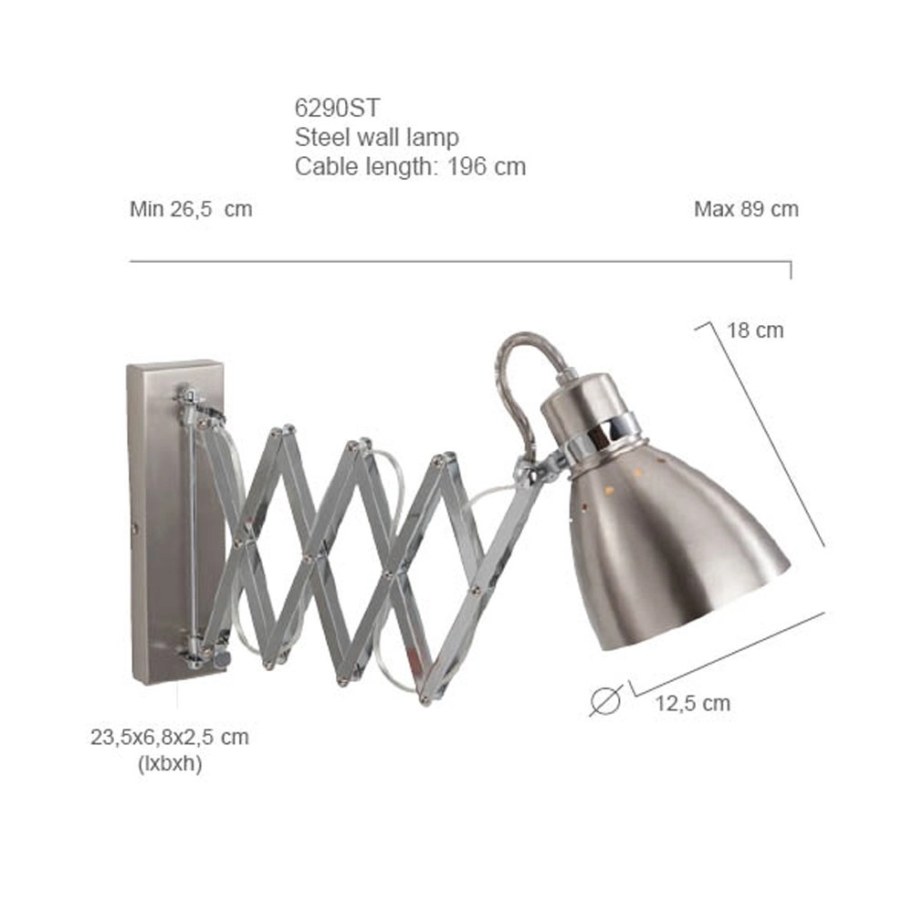 Schaarlamp Spring metaalgrijs Steinhauer 8712746068689
