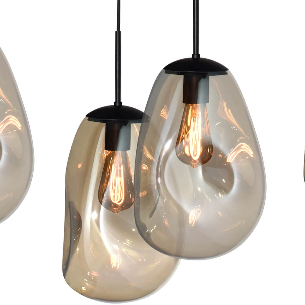 Hanglamp Lava 6x goud glas Ø 22,5cm Masterlight 8718121286204