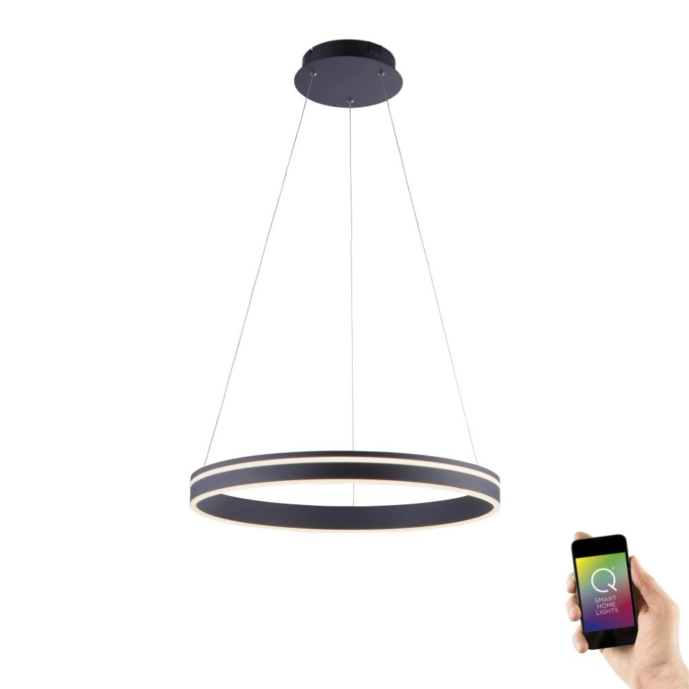 Smart hanglamp Q-Vito Ø 59cm zwart Paul Neuhaus 4012248336038