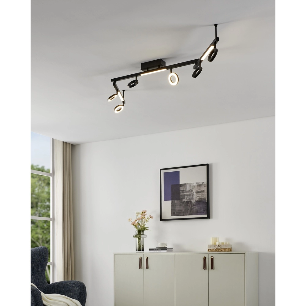 Zwarte led plafondlamp Cardillio 1 160cm Eglo 9008606255986
