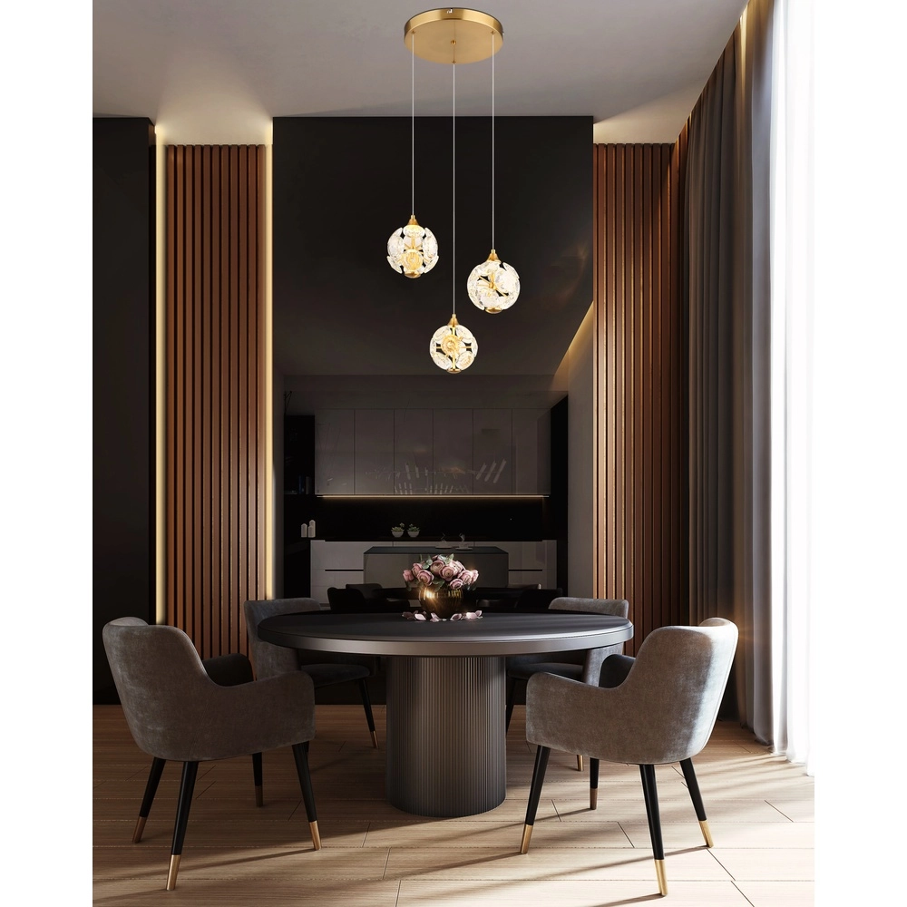 3-lichts hanglamp Virina goud Ø 65cm Globo 9007371449620
