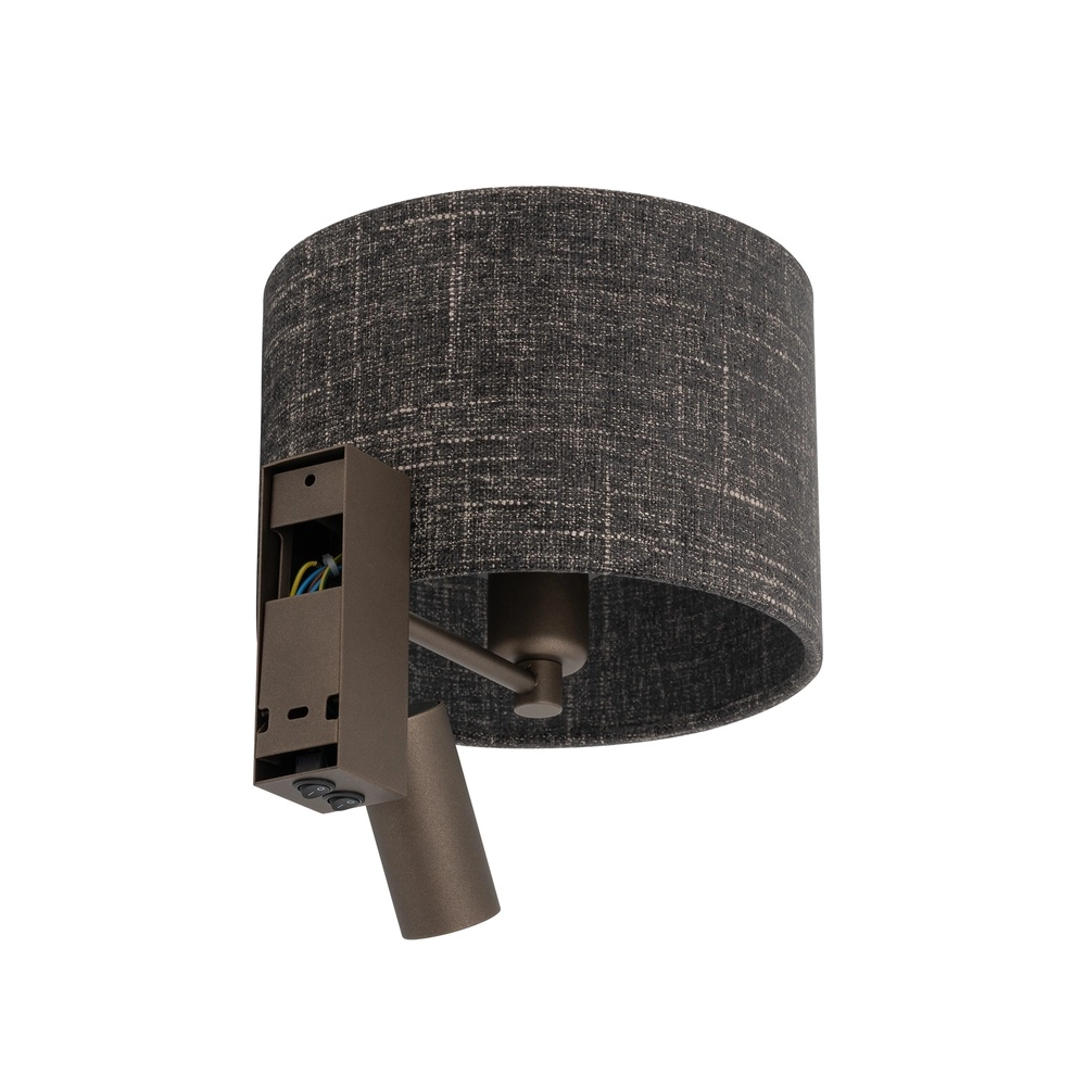 Wandlamp zwart melange Amarela met schemerlampkap Lyora 5903139116619