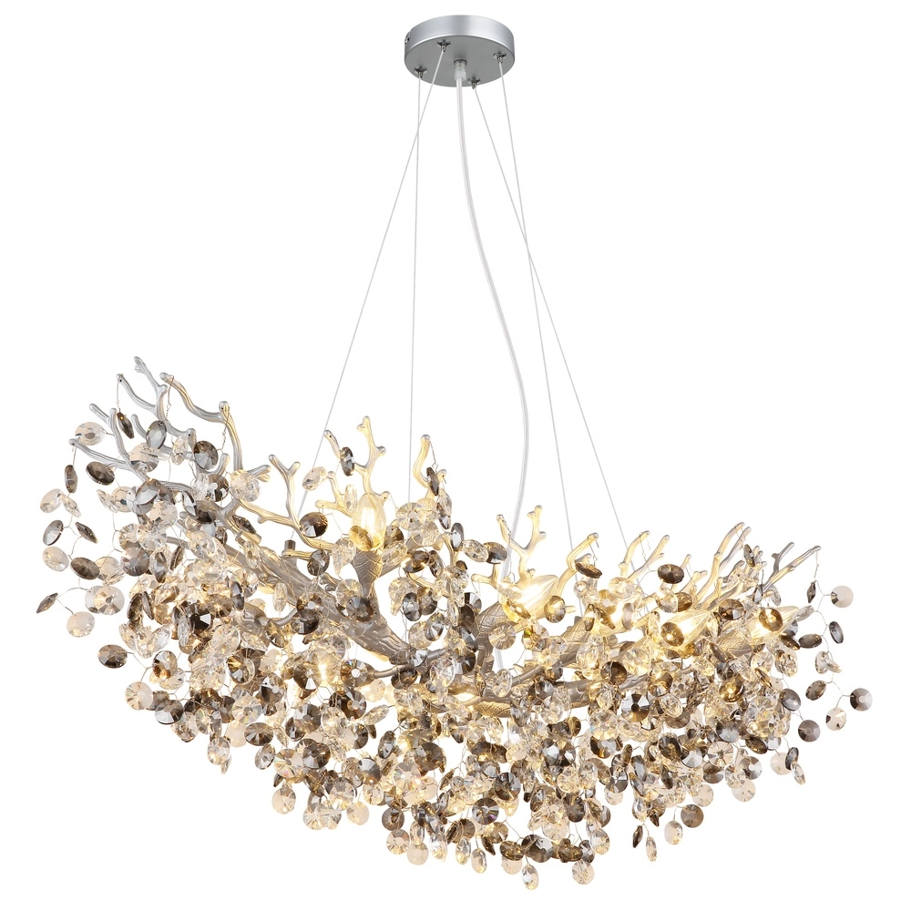 Hanglamp Queena zilvergrijs 100cm