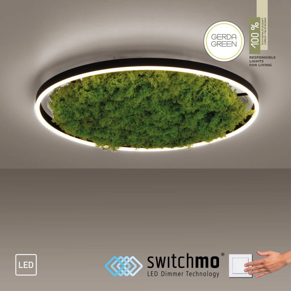 Plafondlamp Green Ritus met mos Ø 58,5cm Just Light 4043689994808