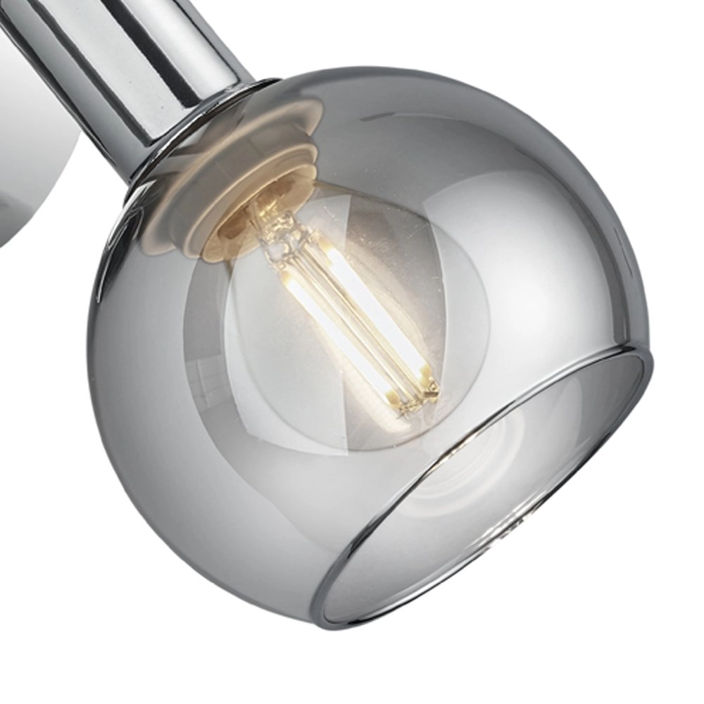 Wandlamp Chroom Brest met smoke glas Trio 4017807434156
