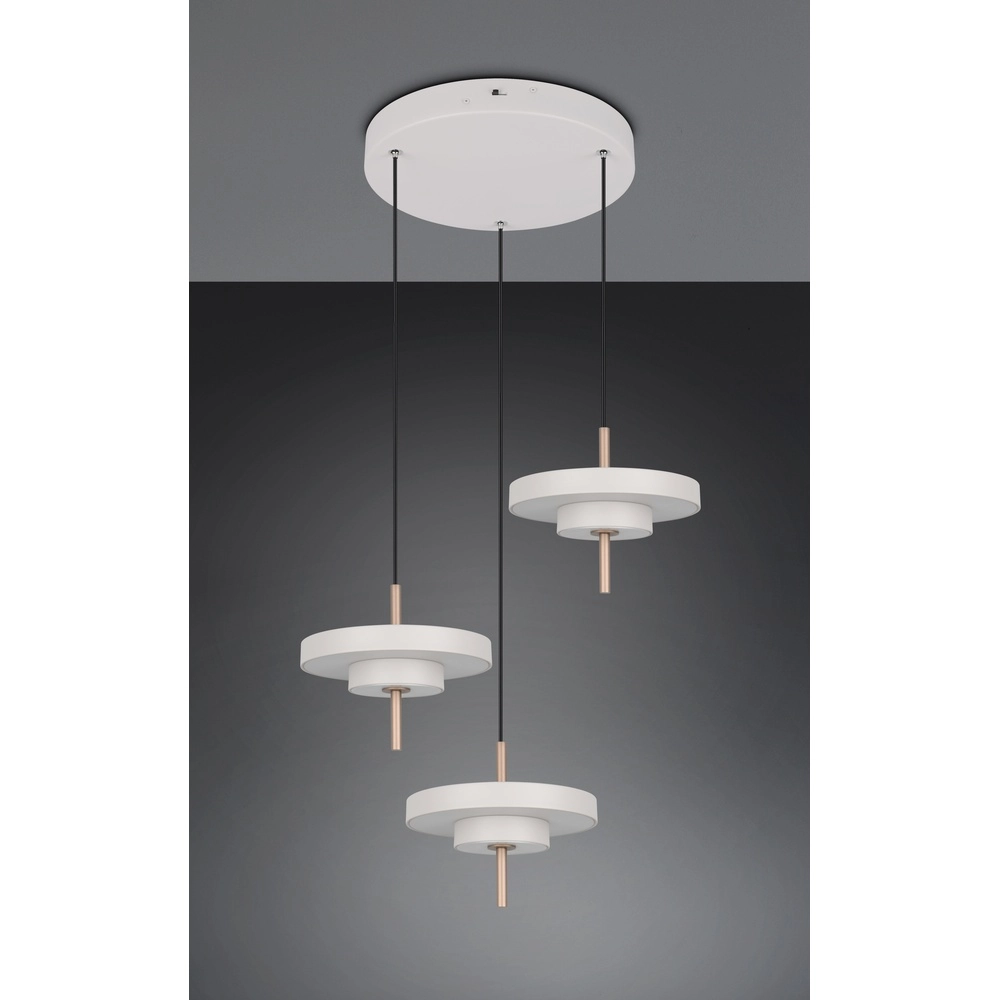 3-lichts hanglamp Keaton rond wit Trio 4017807655407