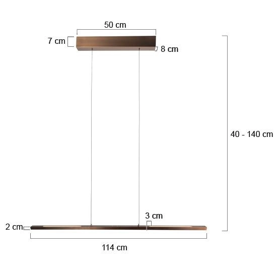 Bronzen hanglamp Bande 114cm design Circle 8712746180947