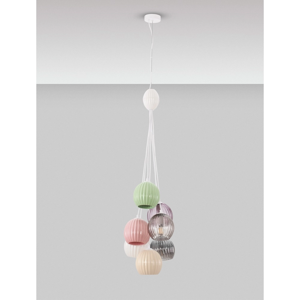 Colored pendant lamp Meline 7-light Lyora 5212017474001