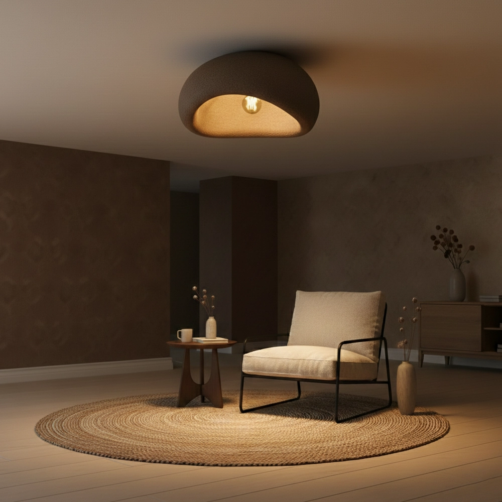 Natuurlijke plafondlamp Aere bruin 50cm