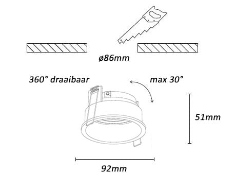 Champagne inbouwspot Rex Artdelight 8720701103528
