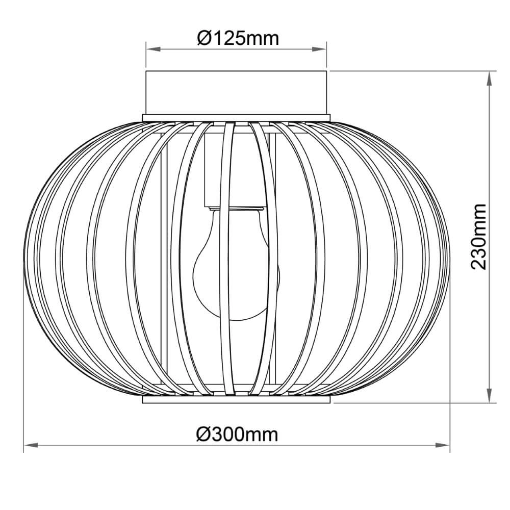 Houten plafondlamp Enca Ø 30cm Brilliant 4004353428456