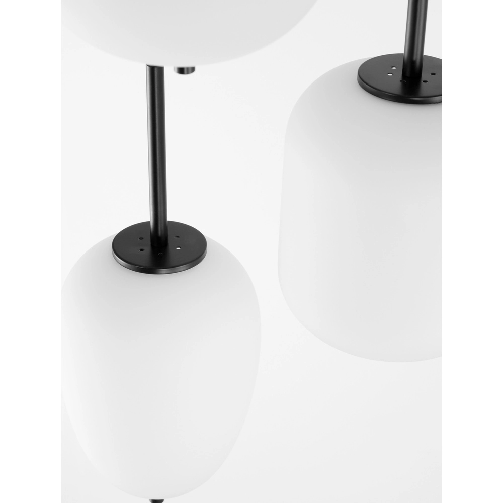 Hanglamp Lato 3-lichts zwart met wit Lyora 5212017434647