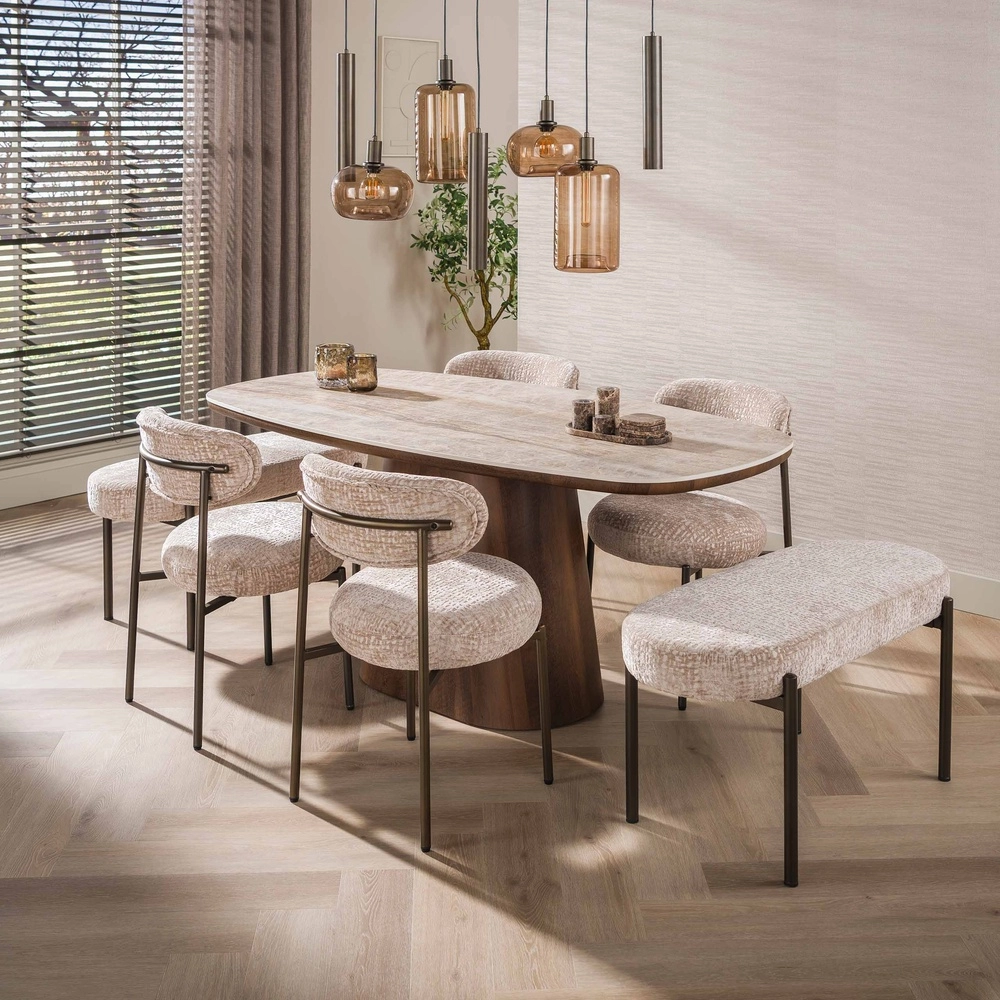 Moderne hanglamp Serene 7-lichts sienna bruin Lyora 8716803514812