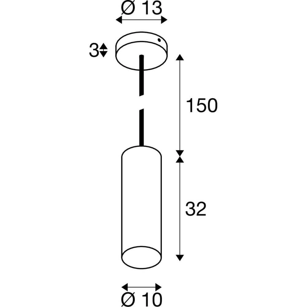 Strakke hanglamp New Enola wit Ø 10cm SLV 4024163293488
