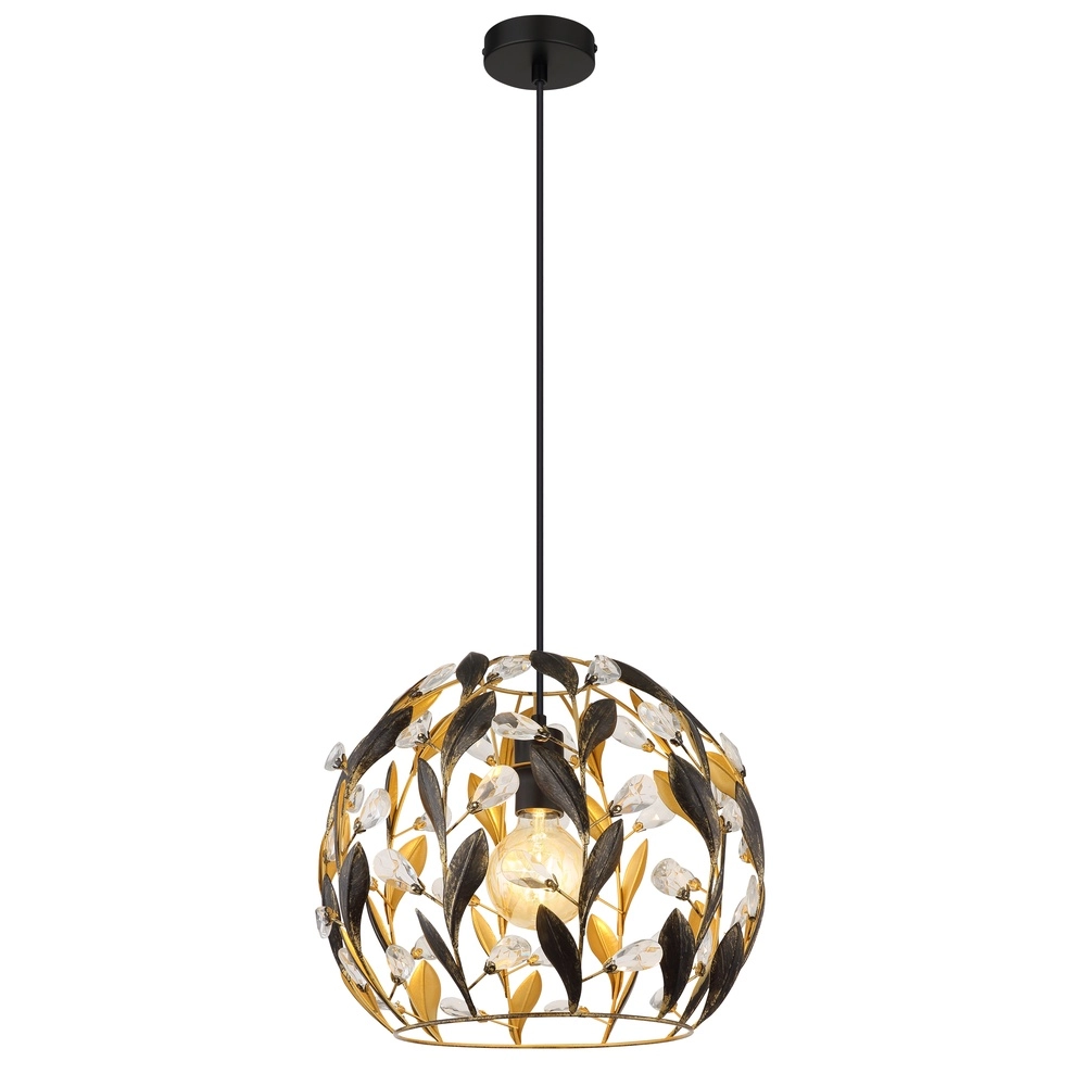 Landelijke hanglamp Mika zwart