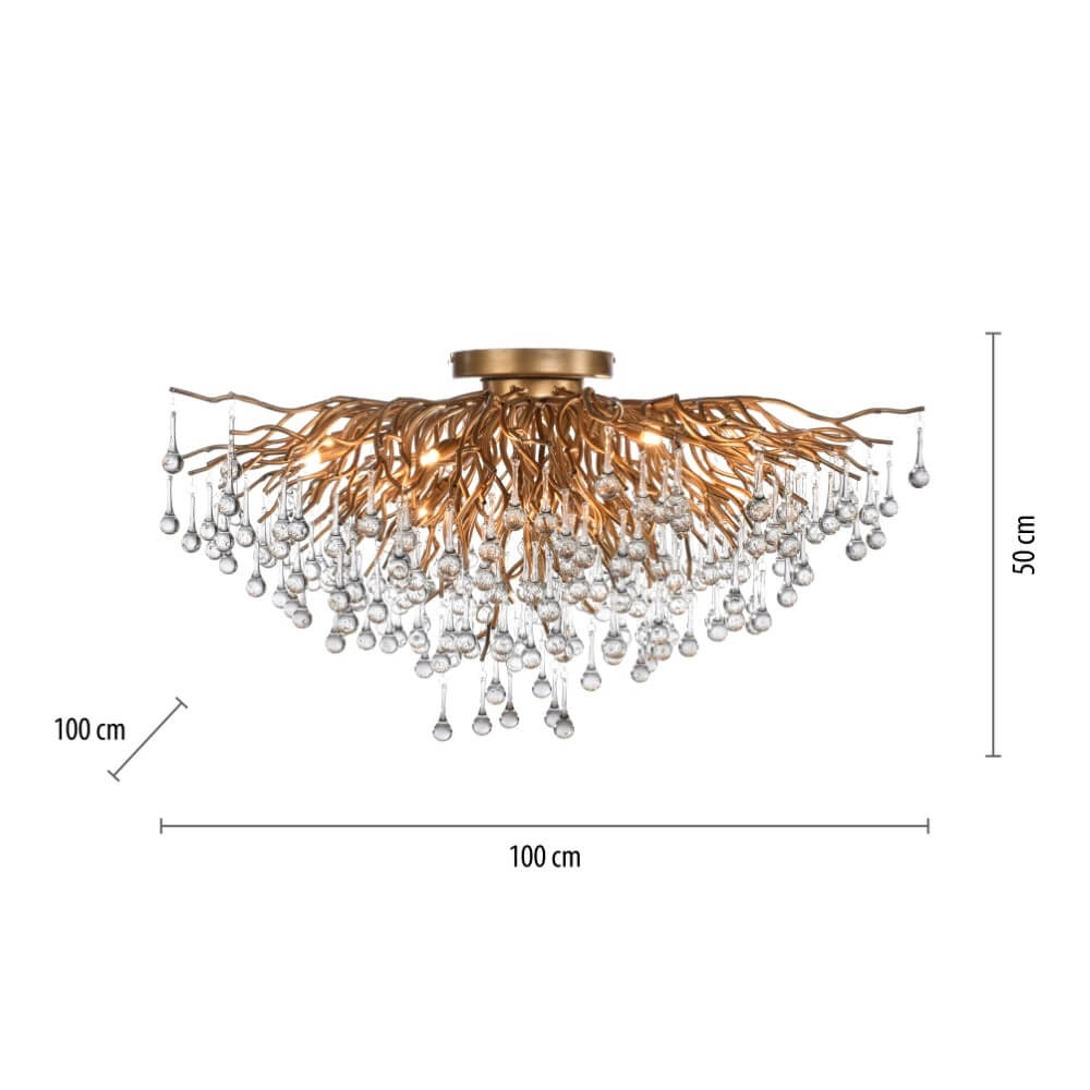 Kroonluchter Icicle messing 100cm Paul Neuhaus 4012248352106