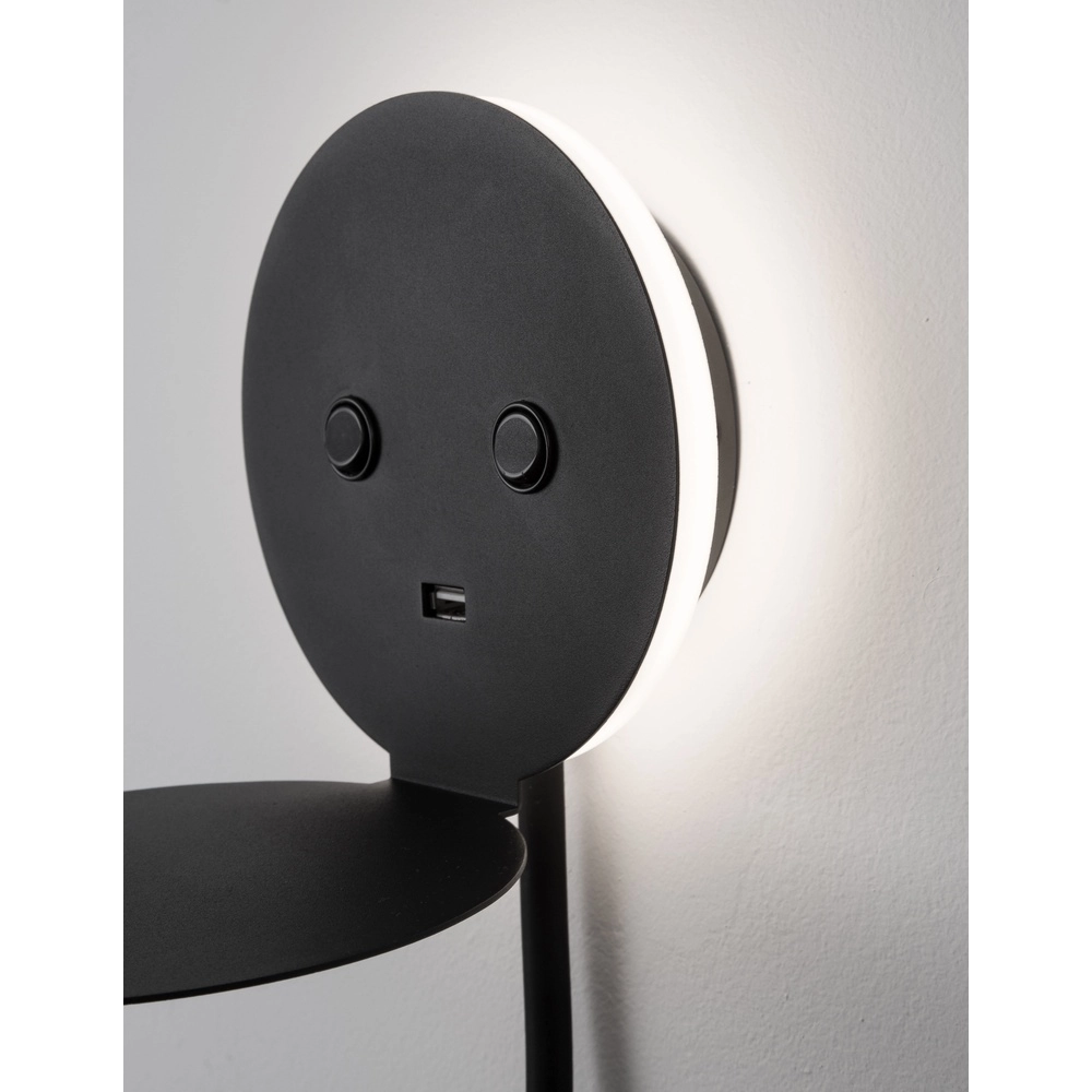 Bedlampje Eclip zwart met usb Lyora 5212017423696