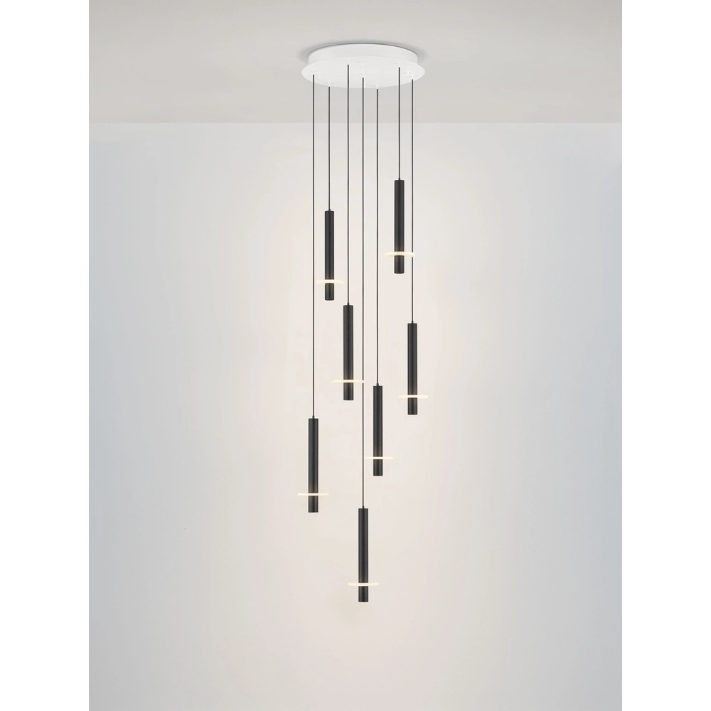 Design hanglamp Noemi zwart met wit Ø 47cm Lyora 5212063503281