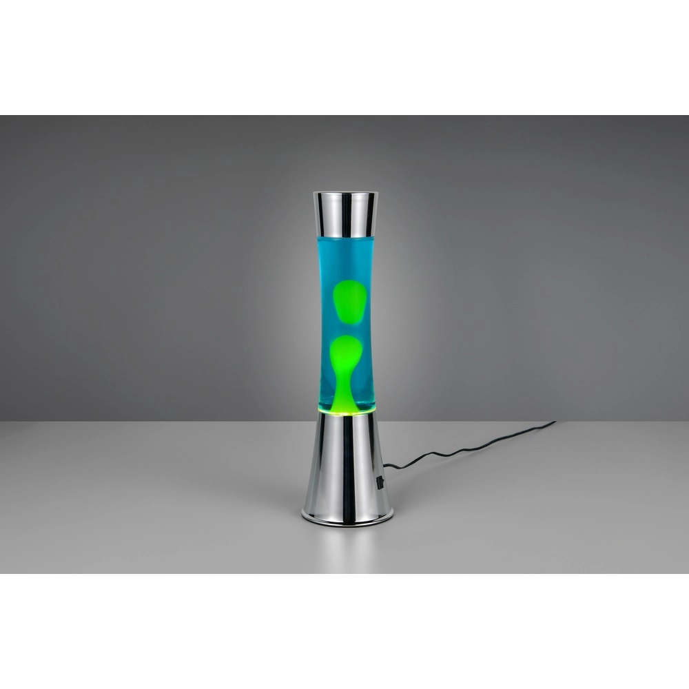 Lavalamp Etna zilver met groen Trio 4017807668483