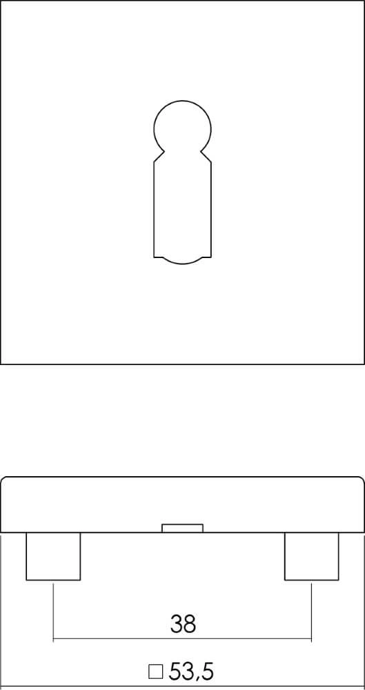 Vierkant rozet Tira sleutelgat RVS Intersteel 8714186123546