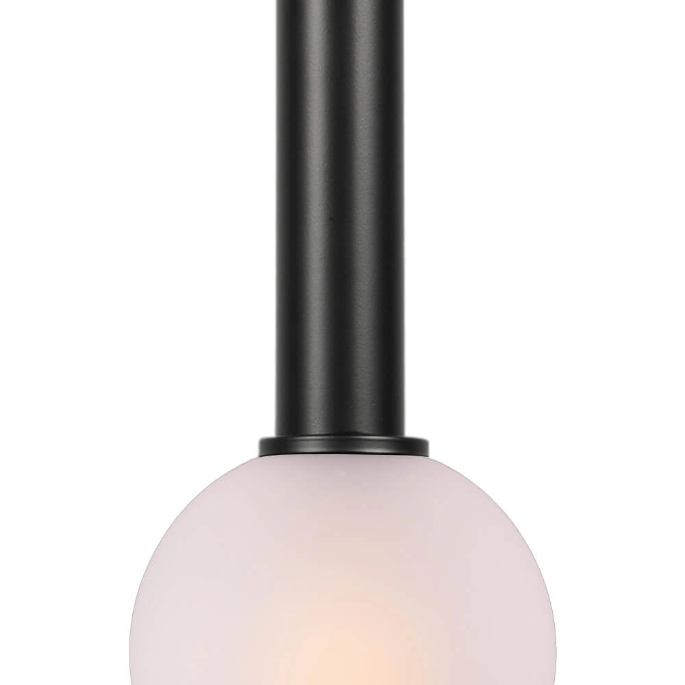 Hanglamp Ø 15cm Bella 2 Zwart met mat wit glas Masterlight 8718121334325